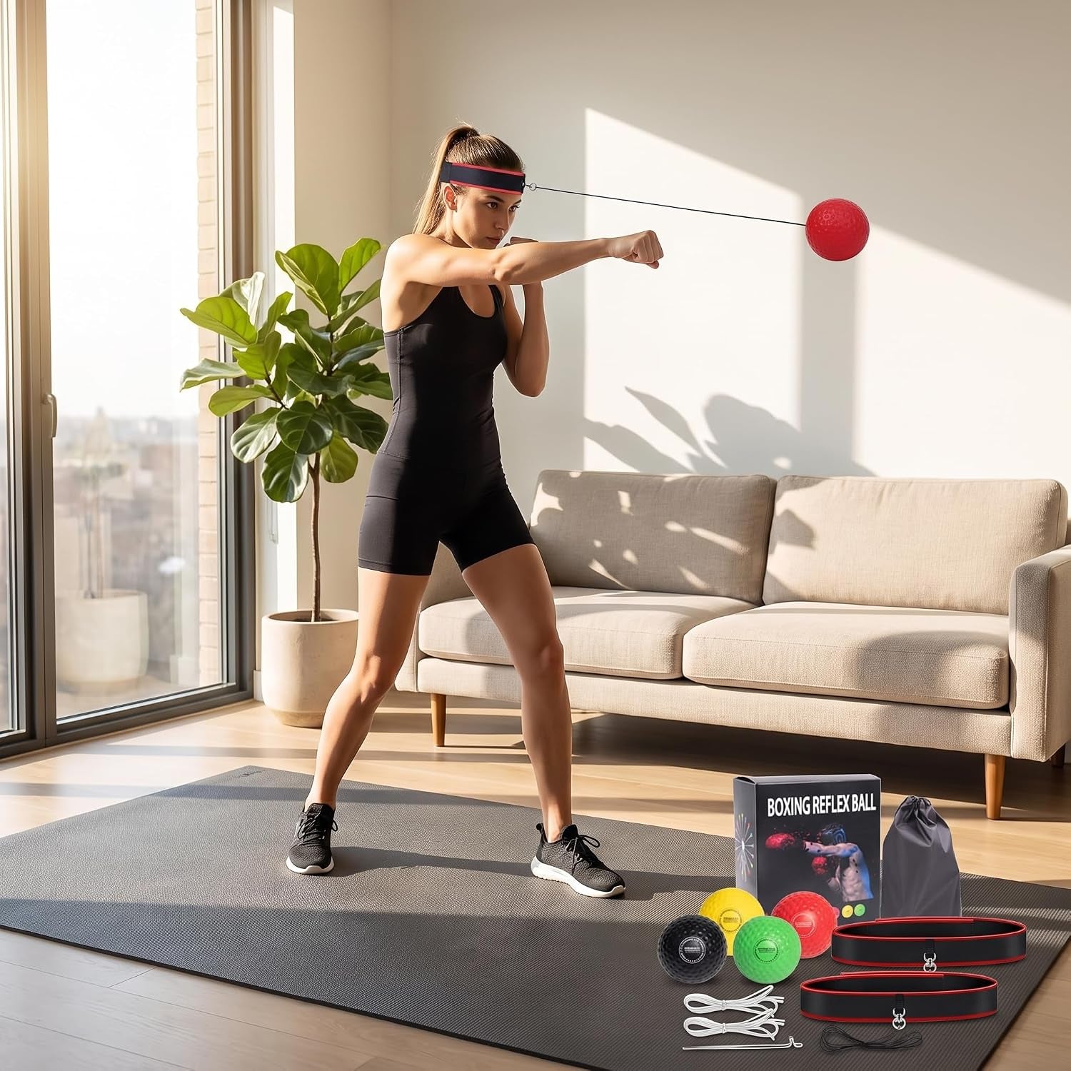 Boxing Reflex Ball with 2 Adjustable Headbands