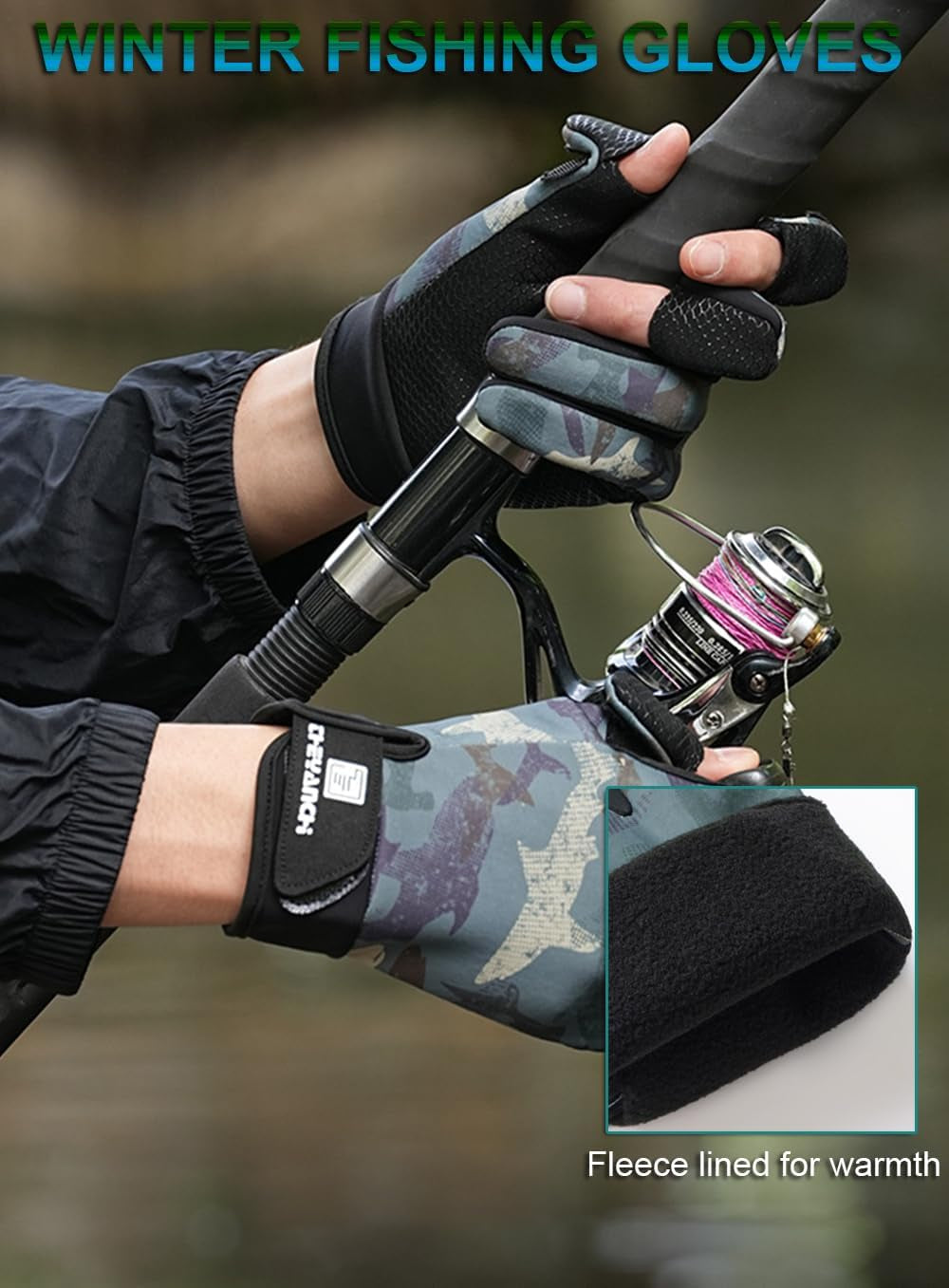 Fullfinger Fishing Gloves Men & Women, Ice Fishing Gear Hunting Gloves for Men Cold Weather, Kayak Glove Fishing Glove Cold Weather Hunting Gear Cold Weather Fishing Gear