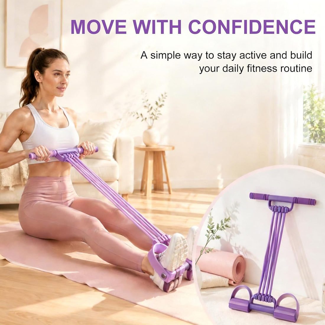 3-In-1 Pedal Resistance Band, Foot Pedal Exercise Band with Handles