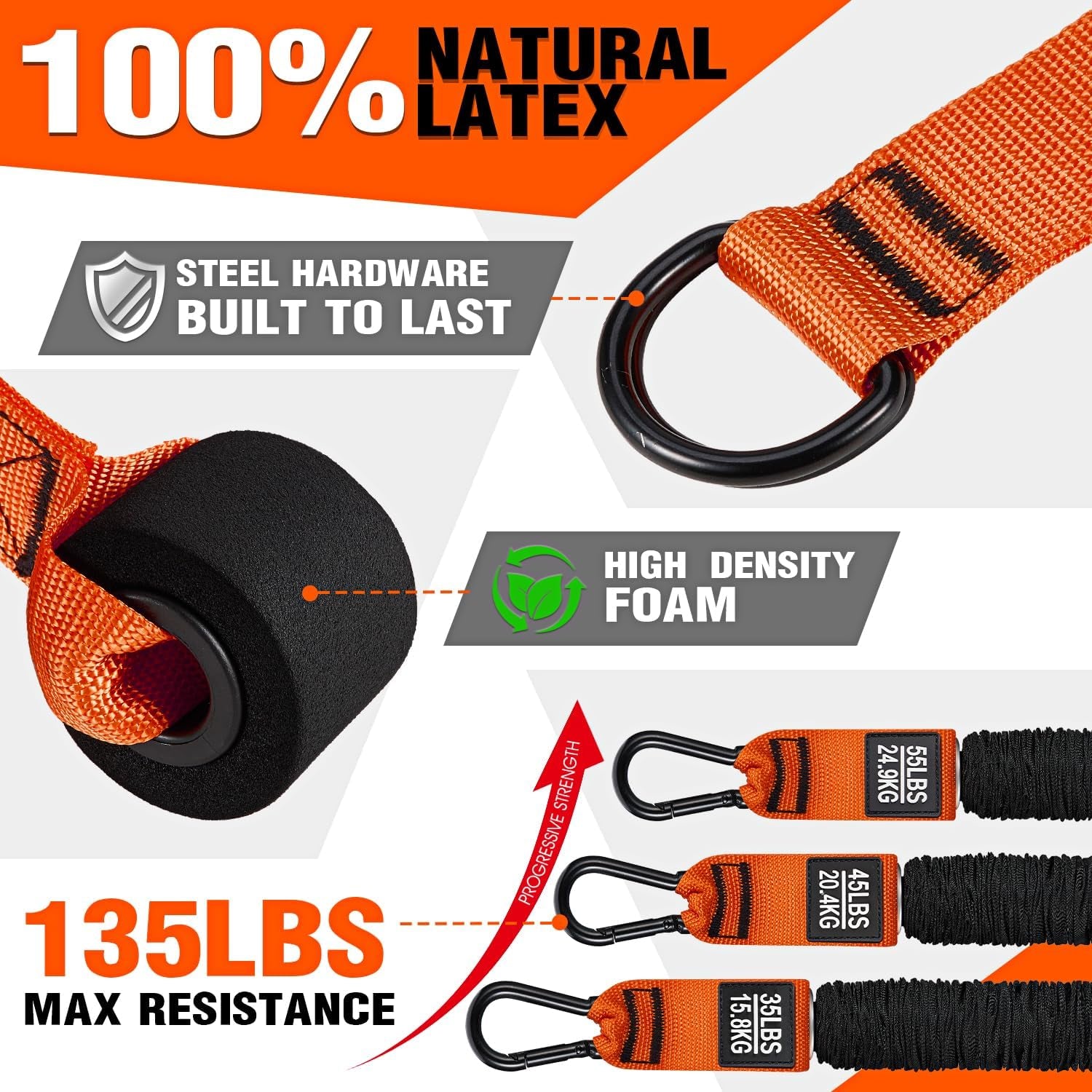 Resistance Bands Training for Arms, Biceps, Triceps, Back, Abs, Shoulders, Heavy Duty Exercise Bands with Handles, Door Anchor, Home Gym Workout Equipment for Tricep Pushdowns, Face Pulls